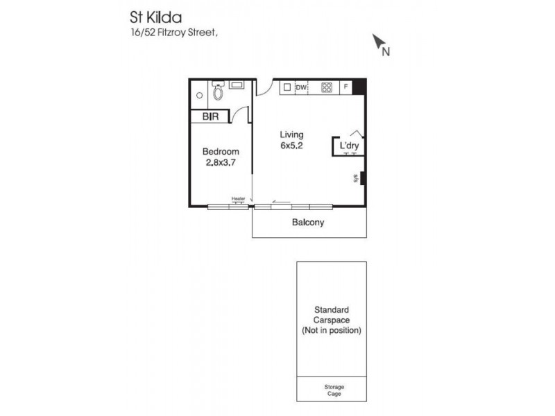 16/52 Fitzroy Street, St Kilda VIC 3182 Floorplan