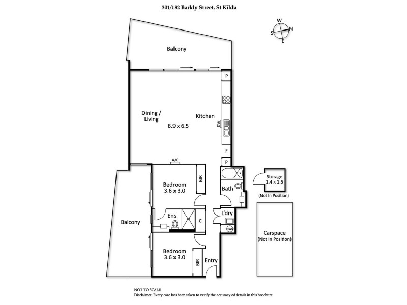 301/182 Barkly Street, St Kilda VIC 3182 Floorplan