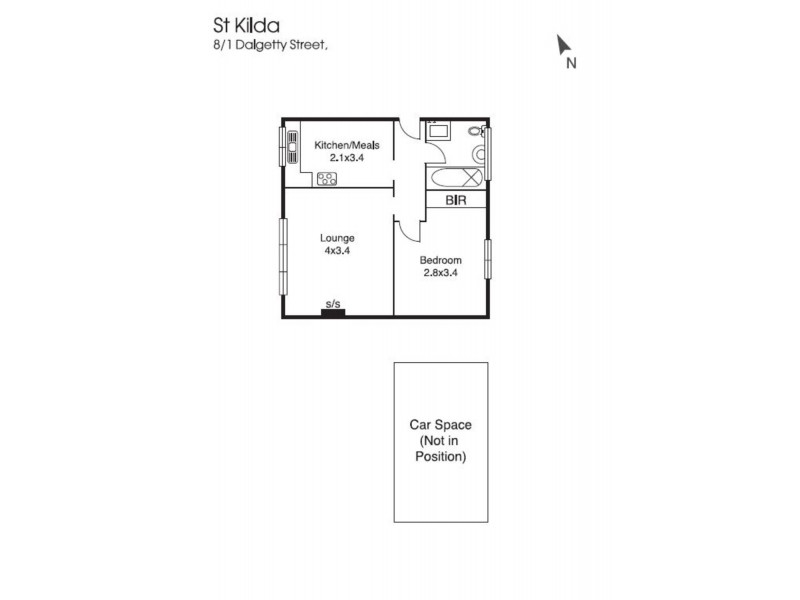 #8/1 Dalgety Street, St Kilda VIC 3182 Floorplan