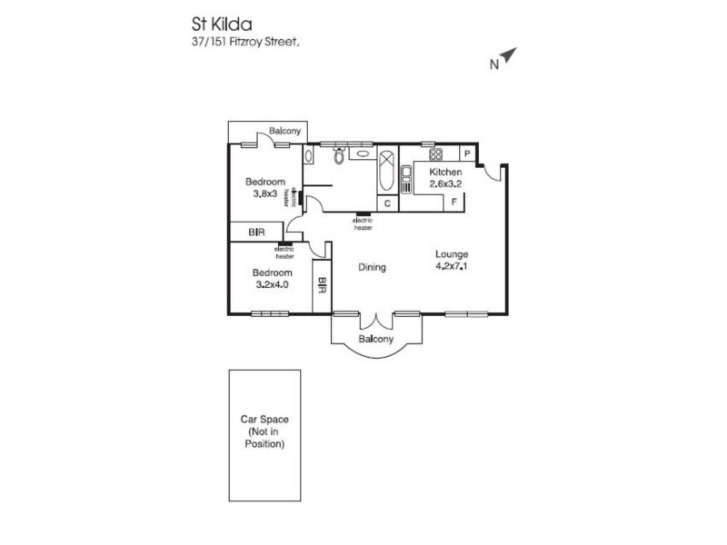 37/151 Fitzroy Street, St Kilda VIC 3182 Floorplan