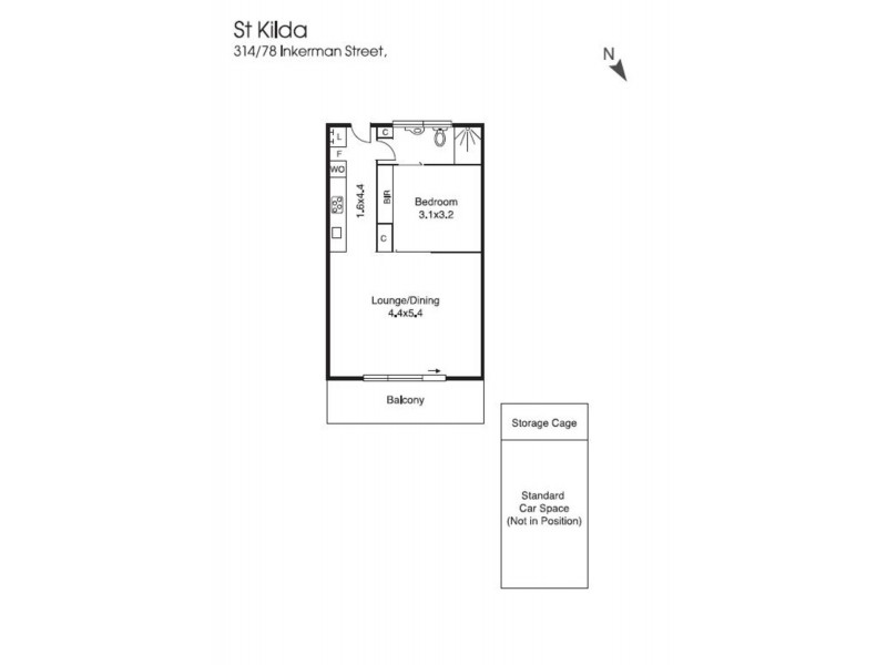 314/78 Inkerman Street, St Kilda VIC 3182 Floorplan