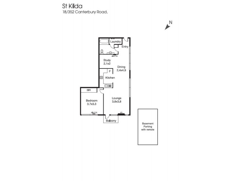 18/352 Canterbury Road, St Kilda VIC 3182 Floorplan