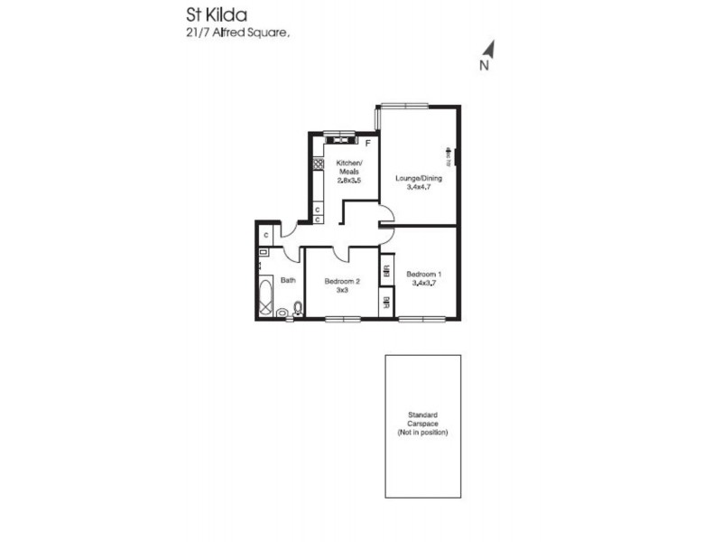21/7 Alfred Square, St Kilda VIC 3182 Floorplan