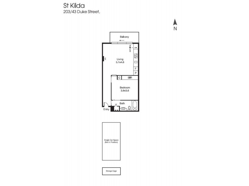 203/43 Duke Street, St Kilda VIC 3182 Floorplan