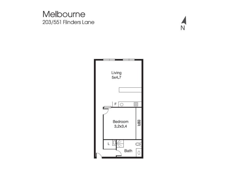 203/551 Flinders Lane, Melbourne VIC 3000 Floorplan