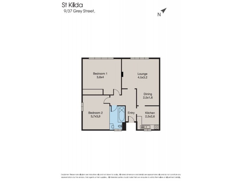 9/37 Grey Street, St Kilda VIC 3182 Floorplan