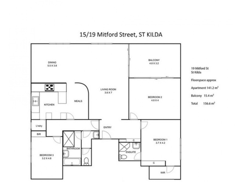 15/19 Mitford Street, St Kilda VIC 3182 Floorplan
