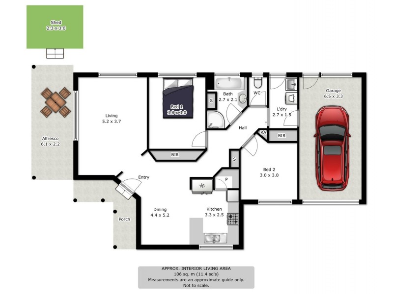 2/5 Lyons Place, Wodonga VIC 3690 Floorplan