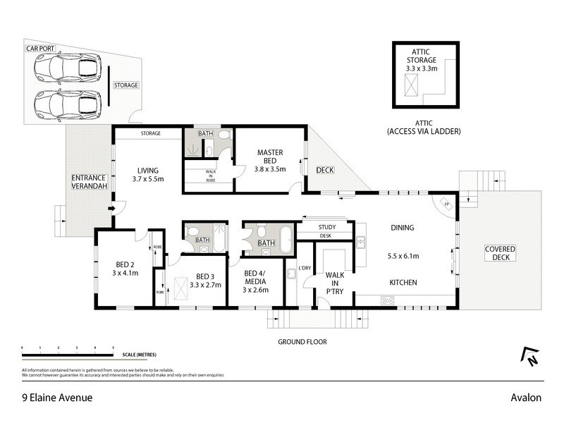 9 Elaine Avenue, Avalon Beach NSW 2107 Floorplan