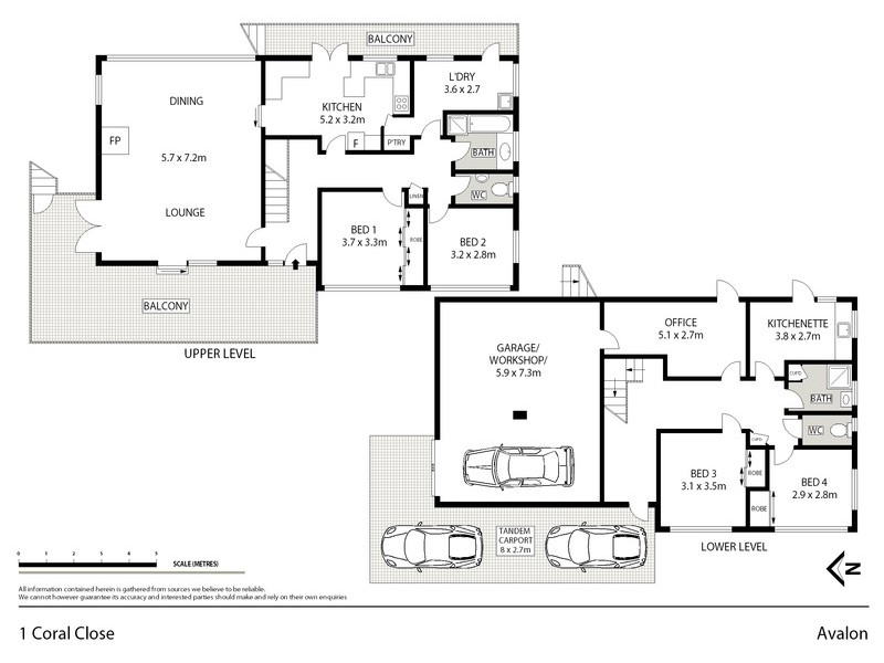 1 Coral Close, Avalon Beach NSW 2107 Floorplan