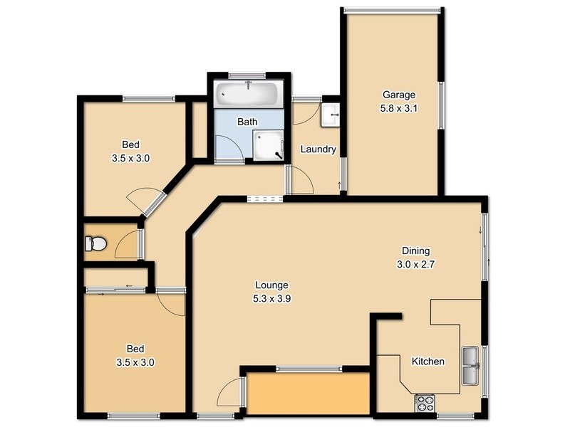 37/136 Cherry Street, Ballina NSW 2478 Floorplan