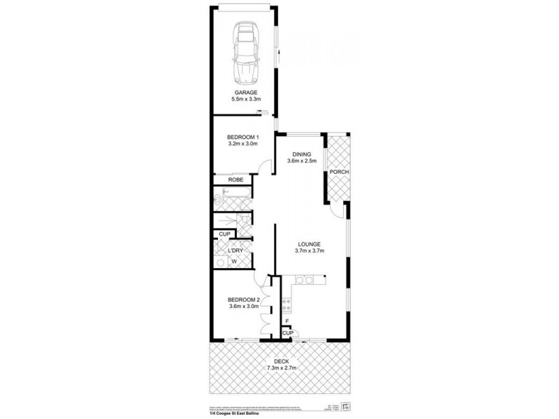 1/14 Coogee Street, East Ballina NSW 2478 Floorplan