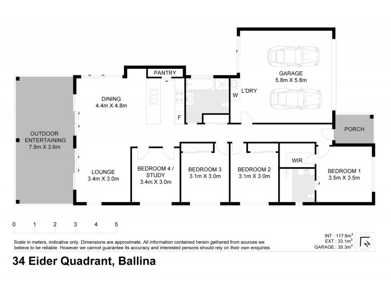 34 Eider Quadrant, Ballina NSW 2478 Floorplan