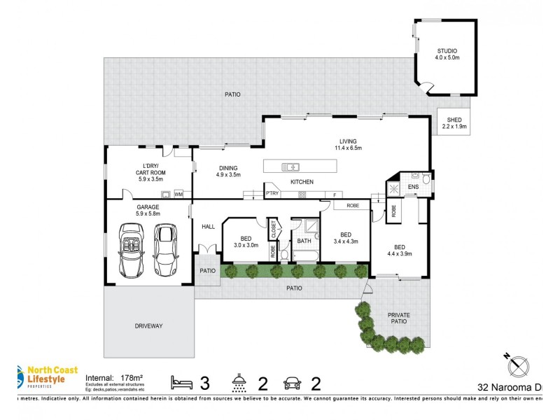 32 Narooma Drive, Ocean Shores NSW 2483 Floorplan