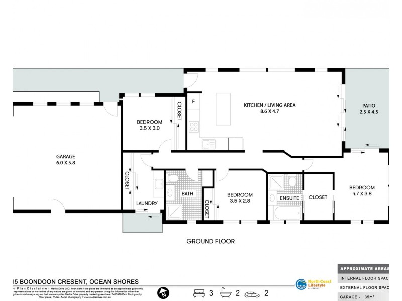 2/15 Boondoon Crescent, Ocean Shores NSW 2483 Floorplan