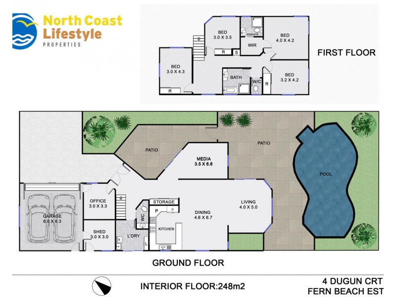 4 Dugun Court, Ocean Shores NSW 2483 Floorplan