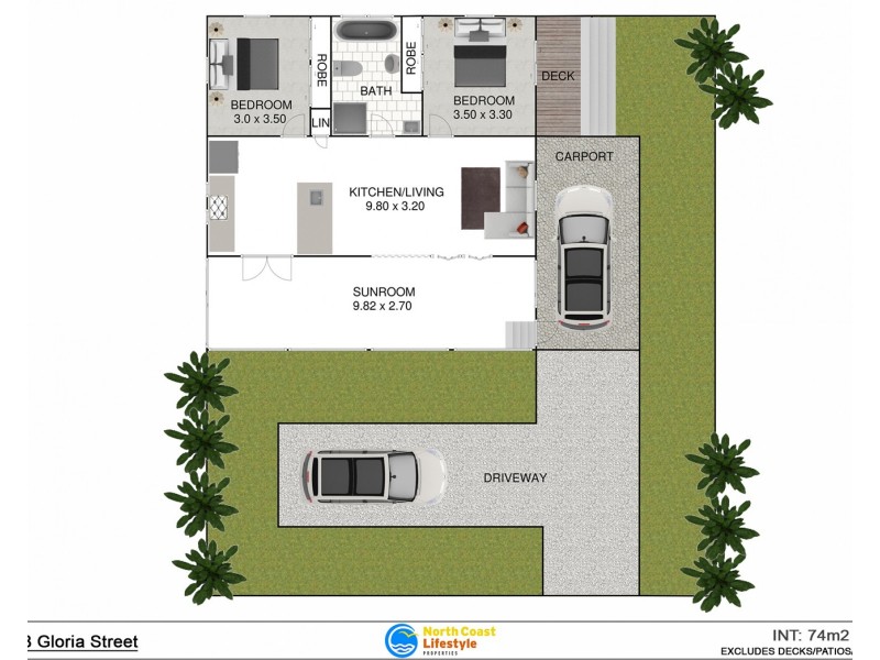 2/42 Gloria Street, South Golden Beach NSW 2483 Floorplan
