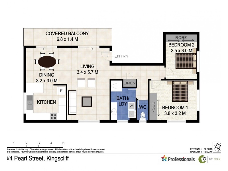 13/4 Pearl Street, Kingscliff NSW 2487 Floorplan