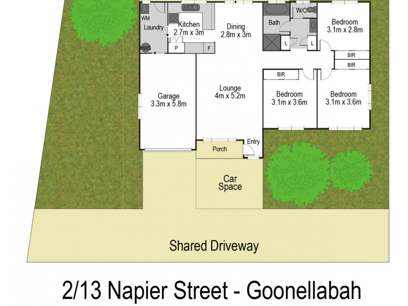 2/13 Napier Street, Goonellabah NSW 2480 Floorplan