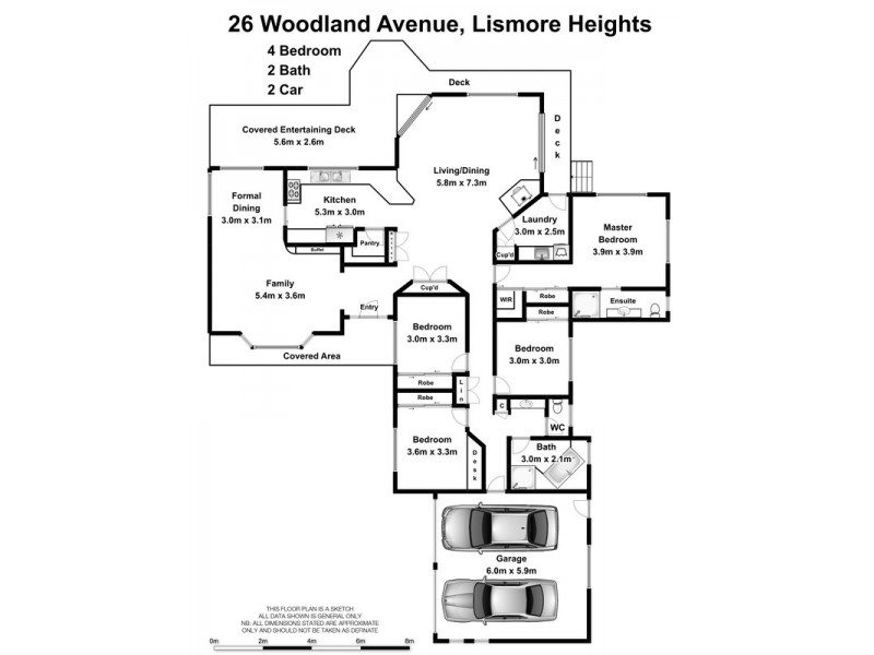 26 Woodland Avenue, Lismore Heights NSW 2480 Floorplan