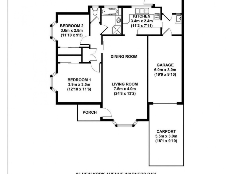 25 New York Avenue, Warners Bay NSW 2282 Floorplan