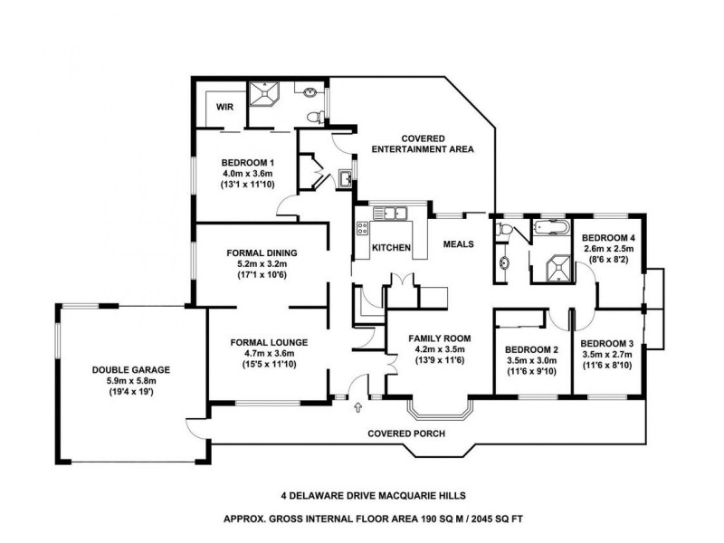 4 Delaware Drive, Macquarie Hills NSW 2285 Floorplan