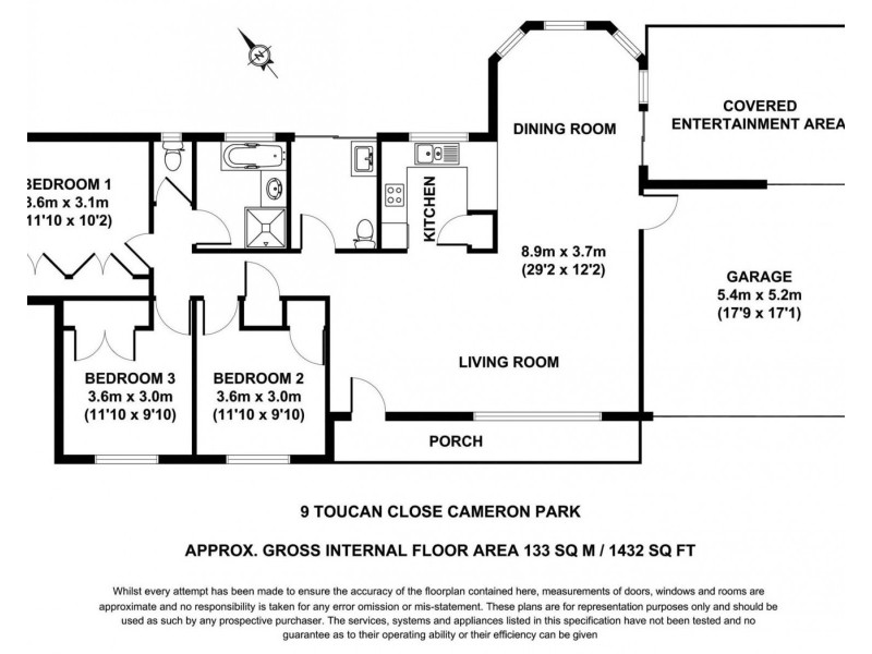 9 Toucan Close, Cameron Park NSW 2285 Floorplan