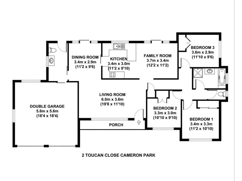 2  Toucan Close, Cameron Park NSW 2285 Floorplan