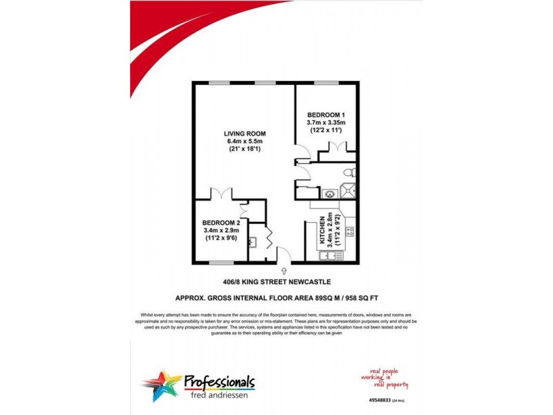 406/8 King Street, Newcastle NSW 2300 Floorplan