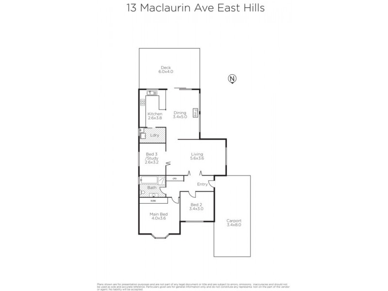 13 Maclaurin  Avenue, East Hills NSW 2213 Floorplan
