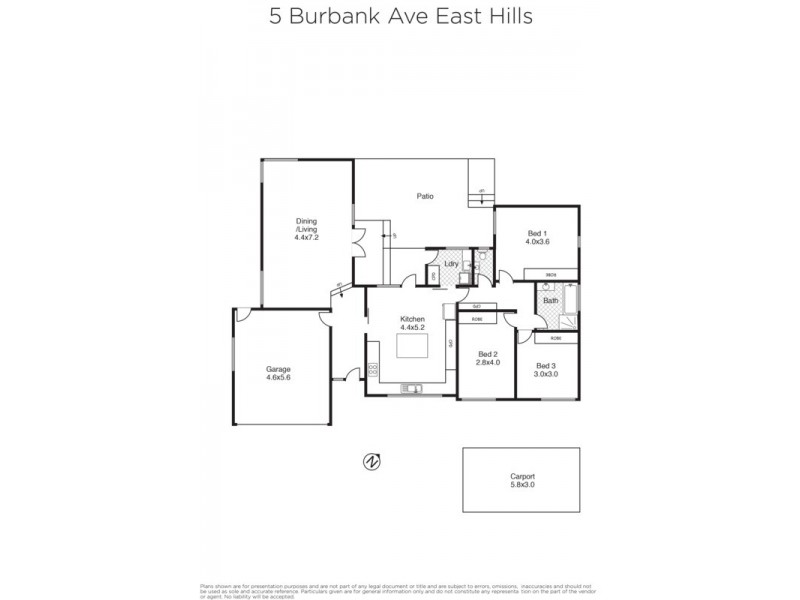 5 Burbank Avenue, East Hills NSW 2213 Floorplan