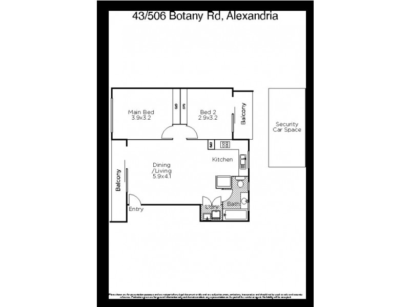 43/506-514 Botany Road, Alexandria NSW 2015 Floorplan