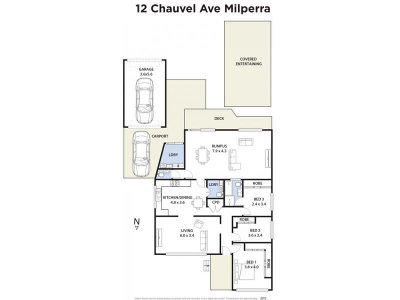 12 Chauvel Avenue, Milperra NSW 2214 Floorplan