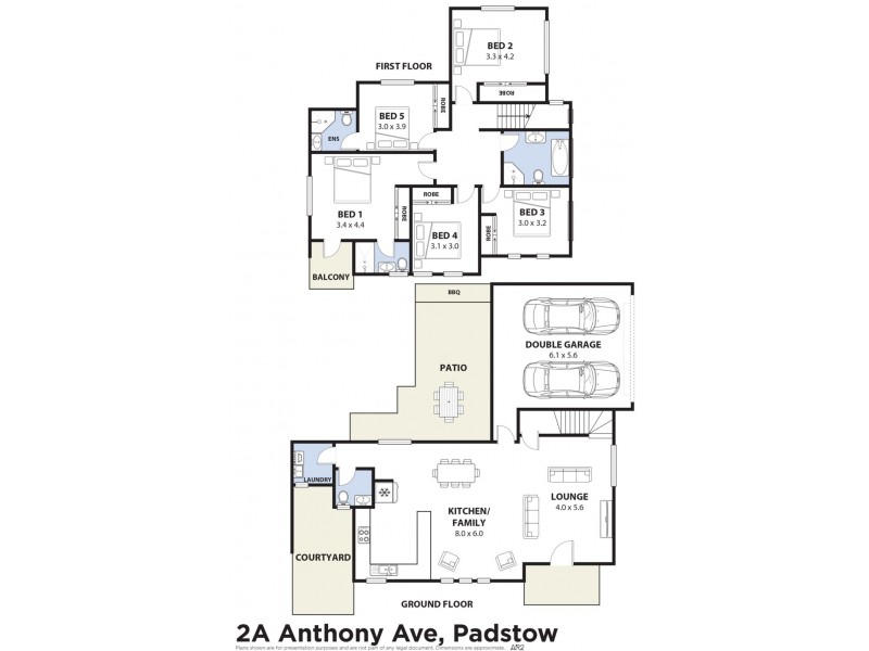 2A & 2B Anthony Avenue, Padstow NSW 2211 Floorplan