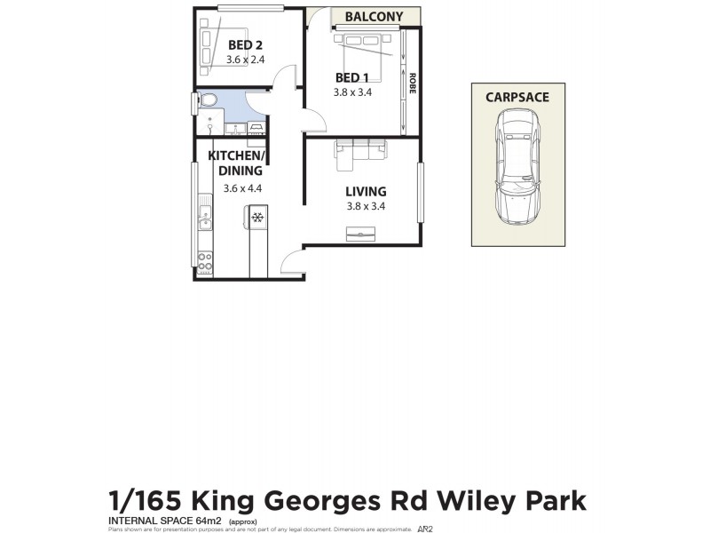 1/165 King Georges Road, Wiley Park NSW 2195 Floorplan