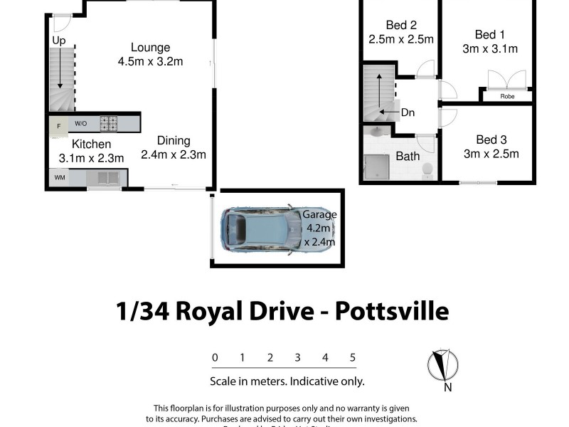 1/34 Royal Drive, Pottsville NSW 2489 Floorplan