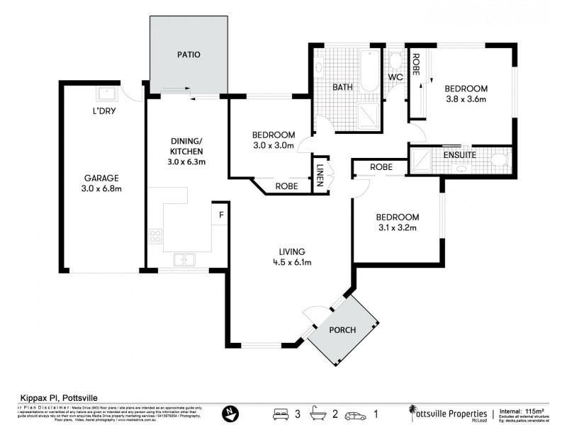 1/3 Kippax Place, Pottsville NSW 2489 Floorplan