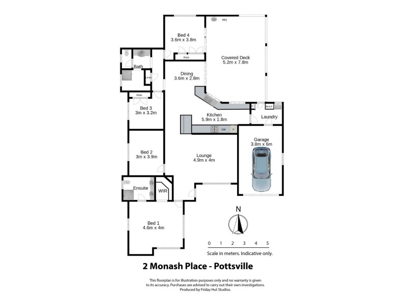 2 Monash Place, Pottsville NSW 2489 Floorplan