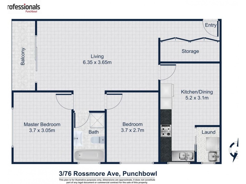 3/76 ROSSMORE Avenue, Punchbowl NSW 2196 Floorplan