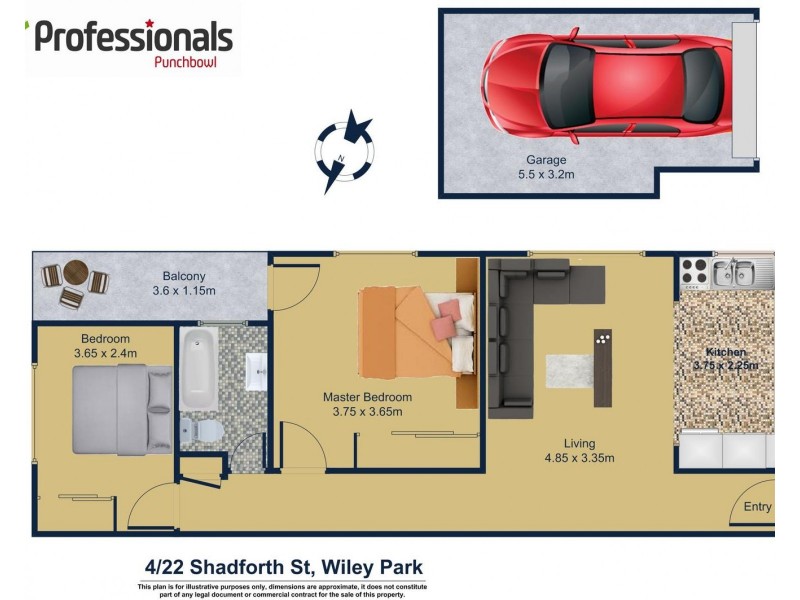 8/22 SHADFORTH Street, Wiley Park NSW 2195 Floorplan