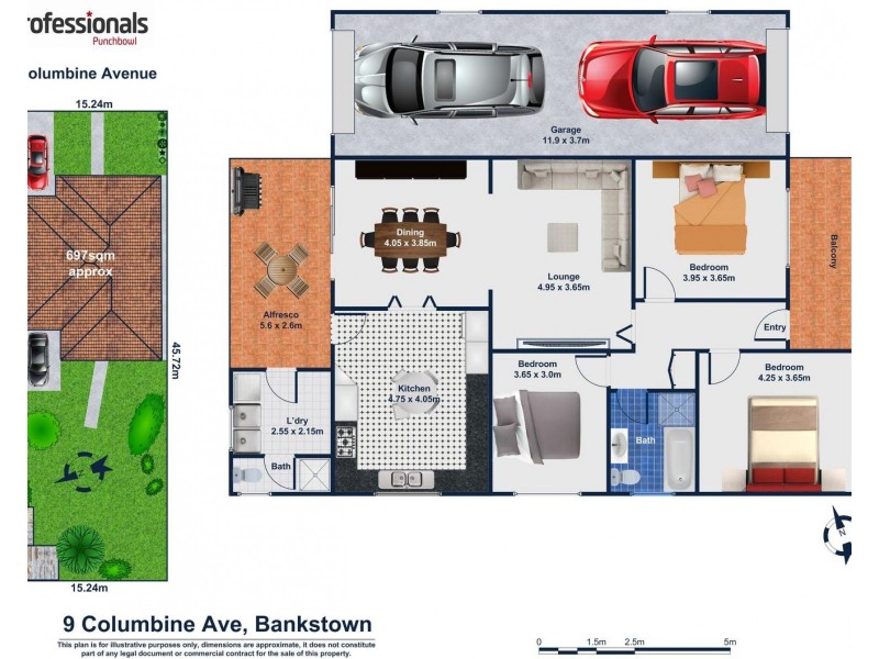 9 COLUMBINE Avenue, Bankstown NSW 2200 Floorplan