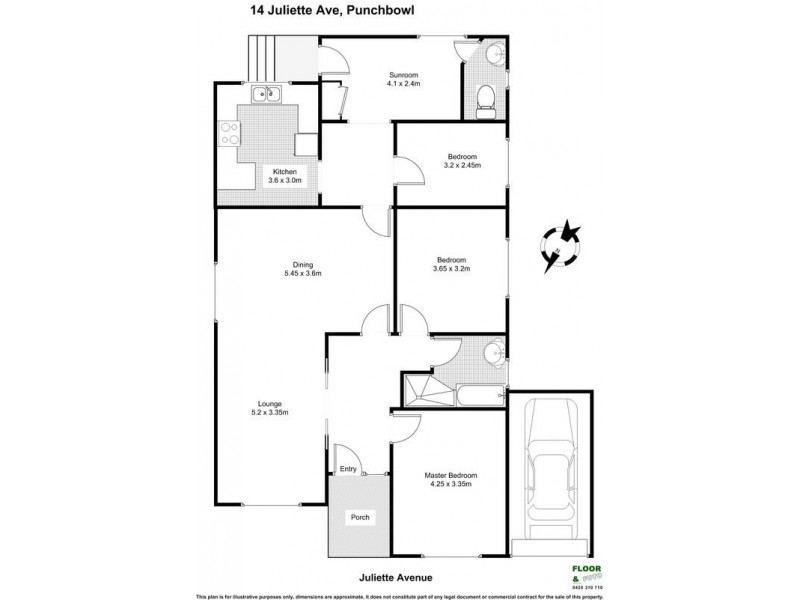 14 JULIETTE Avenue, Punchbowl NSW 2196 Floorplan