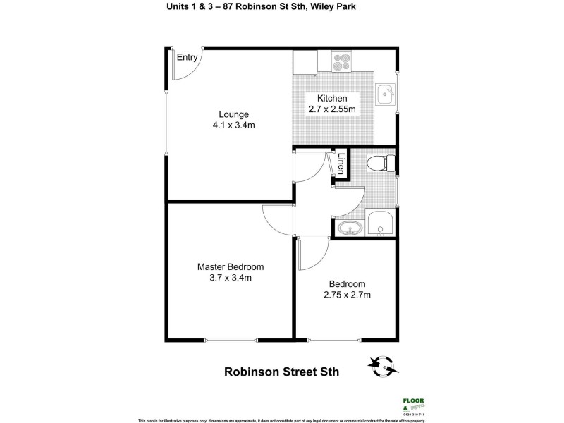 1 & 3/87 ROBINSON Street, Wiley Park NSW 2195 Floorplan