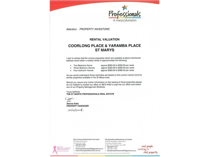 LOT 1 Yeramba Place, St Marys NSW 2760