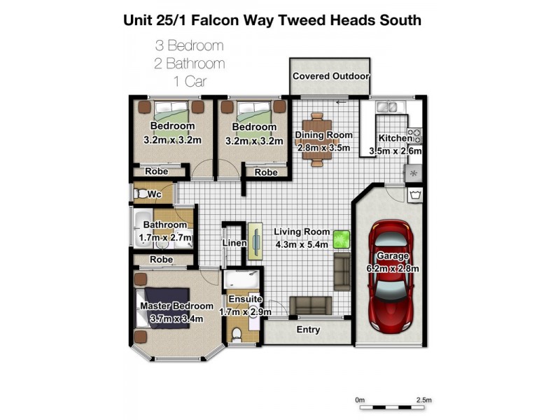 25/1 Falcon Way, Tweed Heads South NSW 2486 Floorplan