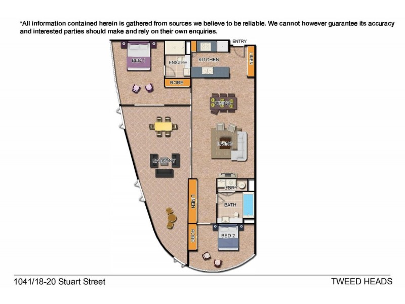 1041/18 Stuart Street, Tweed Heads NSW 2485 Floorplan