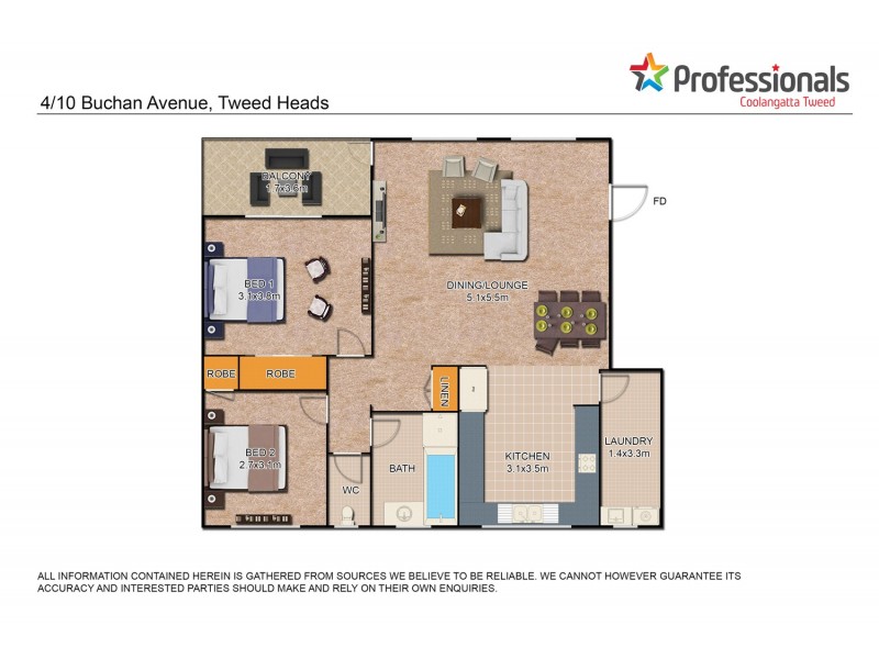 4/10 Buchan Avenue, Tweed Heads NSW 2485 Floorplan