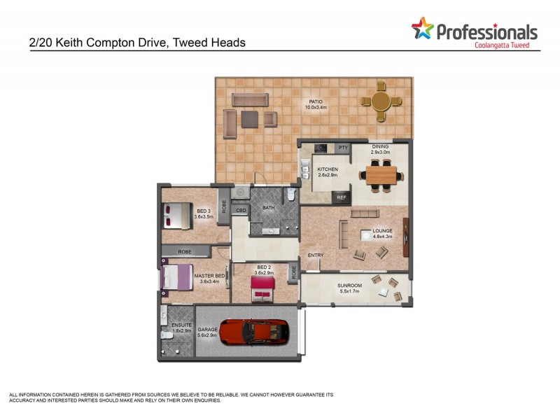 2/20 Keith Compton Drive, Tweed Heads NSW 2485 Floorplan