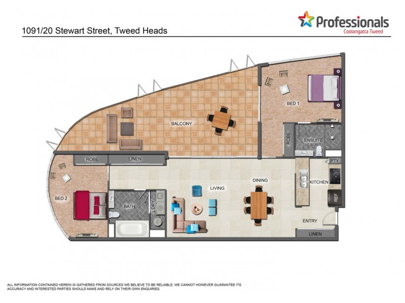 1091/20-22 Stuart Street, Tweed Heads NSW 2485 Floorplan