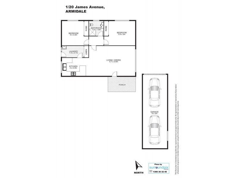 1/20 James Avenue, Armidale NSW 2350 Floorplan